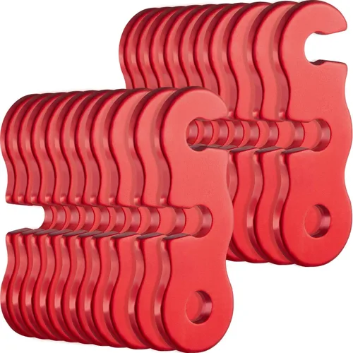 Vista 9 de SATINIOR Guyline - Tensor de aleación de aluminio para tienda de campaña, tensor de cuerda de paracaídas, ajustadores de cuerda para tienda