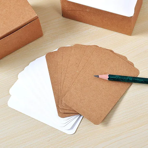 Vista 4 de VANRA 300 tarjetas pequeñas en blanco 8.9x5.1 cm, tarjetas de papel grueso de colores, tarjetas de estudio, tarjetas flash, tarjetas de índice, sin