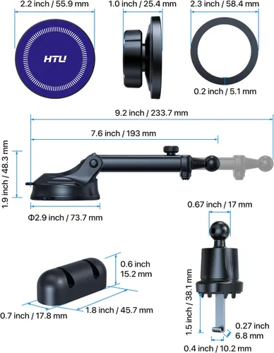 Vista 7 de HTU Soporte para teléfono de coche Super Suction Blue