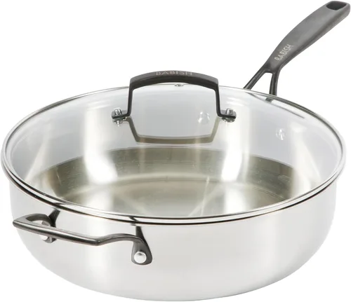 Vista 7 de Babish Sartén de Acero Inoxidable de Tres Capas de 10 Pulgadas – Sartén Profesional para Sellar, Saltear y Cocinar Cotidianamente