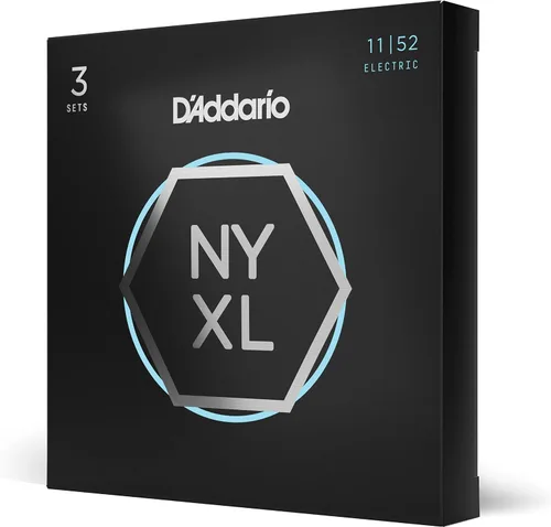 Vista 28 de D'Addario cuerdas para guitarra eléctrica, NYXL niqueladas, NYXL1152, calibre medio/pesado superior 11-52, juego de 6 cuerdas, paquete de 1