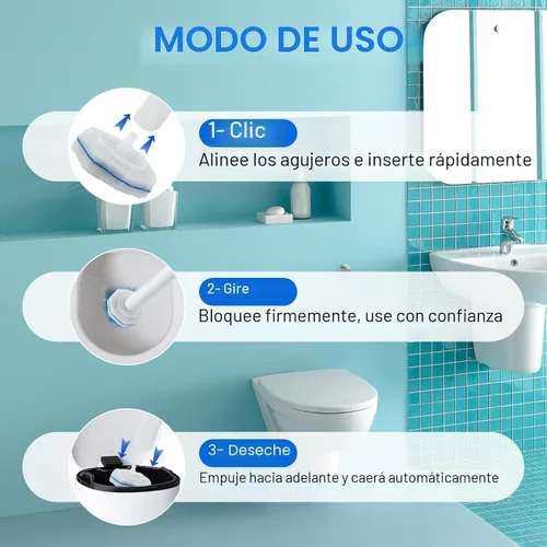 Vista 3 de 30pcs Recambios desechables de la cabeza del cepillo del inodoro
