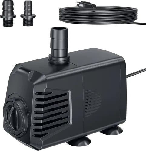 Vista 9 de POPOSOAP Bomba sumergible de 200 GPH (700 L/H, 12 W), bomba de fuente ultra silenciosa con protección contra sobrecalentamiento y esponja de filtro