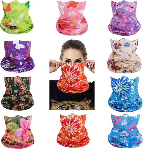 Vista 39 de Mascarillas de Polaina para el Cuello, Bufanda en Tubo, Bandanas Sin Costuras, Pañuelos para el Rostro, Cubierta Multiusos para la Cabeza