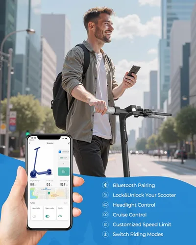 Vista 6 de Joyhis Patinete eléctrico para adultos – 19/22 MPH y rango de 15/22 millas, neumáticos sólidos de 8.5 pulgadas/10 pulgadas plegable E-Scooter
