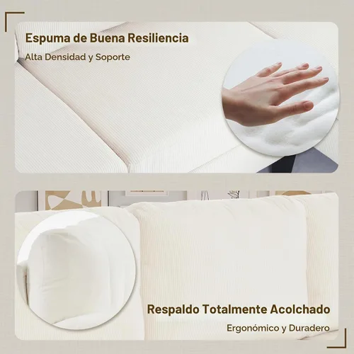 Vista 5 de Bezseller Camillas seccionales de 107.3 pulgadas para sala de estar, tela