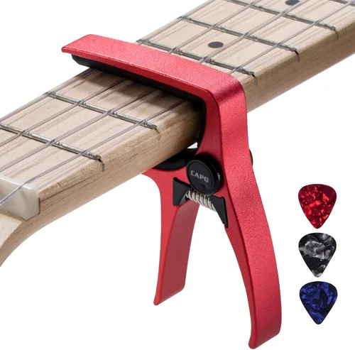 Vista 7 de Cejilla de ukelele para guitarra de 4 cuerdas y mandolina, cejilla profesional para ukelele de tamaño mini (Negro)