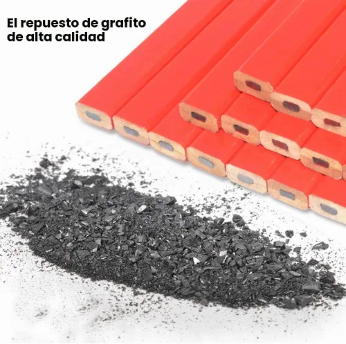 Vista 4 de Gegong 72 lápices de carpintero de 7 pulgadas octogonal rojo duro negro plomo carpintero, herramienta de marcado de carpintería