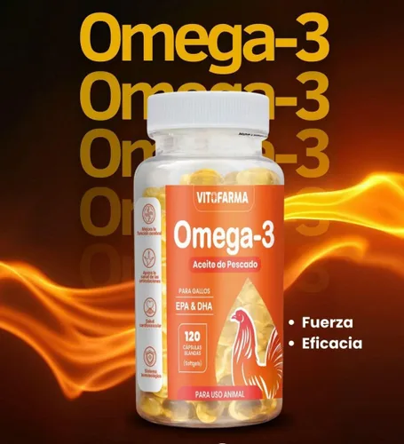 Vista 4 de Omega 3 para Gallos - Aceite de Pescado para Gallos EPA y DHA 120 cápsulas blandas
