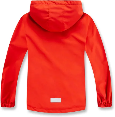 Vista 2 de LOKTARC Chubasquero para niños y niñas, ligero, impermeable, con capucha, rompevientos