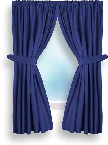 Vista 4 de Carnation Home Fashions - Cortina de tela para ventana de baño 45x36 pulgadas