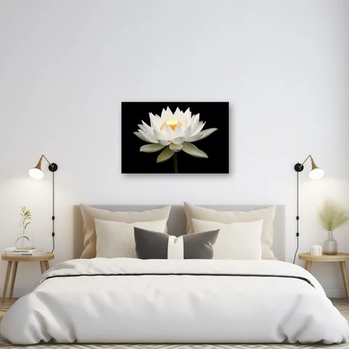 Vista 5 de CXHOSTENT Lienzo Zen para pared, diseño de flor de loto blanco, pintura de spa, meditación, espíritu, baño, yoga, decoración de marco