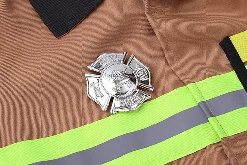 Vista 2 de yolsun disfraz de bombero para niños y niñas, 7piezas