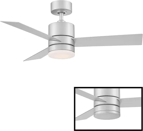 Vista 3 de Modern Forms Axis - Ventilador de techo inteligente de 3 aspas para interior y exterior, 44 pulgadas, titanio con kit de luz LED de 3000K y control