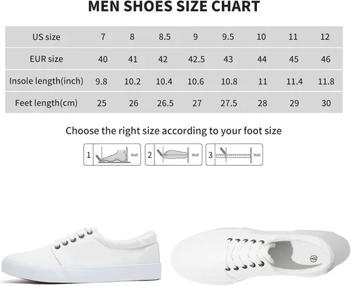 Vista 6 de yageyan Zapatos de lona para hombre Zapatillas bajas Zapatillas blancas de moda para hombre Zapatos casuales