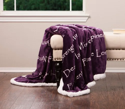 Vista 2 de Chanasya Manta Decorativa de Regalo Inspiradora Premium de Amor y Alegría - Sherpa Acogedora, Cálida y Esponjosa - Regalo Perfecto de Cuidado