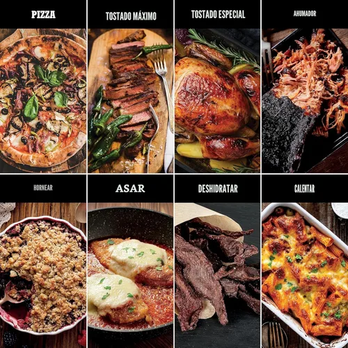 Vista 3 de Horno de pizza de leña al aire libre Ninja, asador eléctrico portátil 8 en 1, calienta hasta 700°F, 5 configuraciones de pizza artesanal, caja