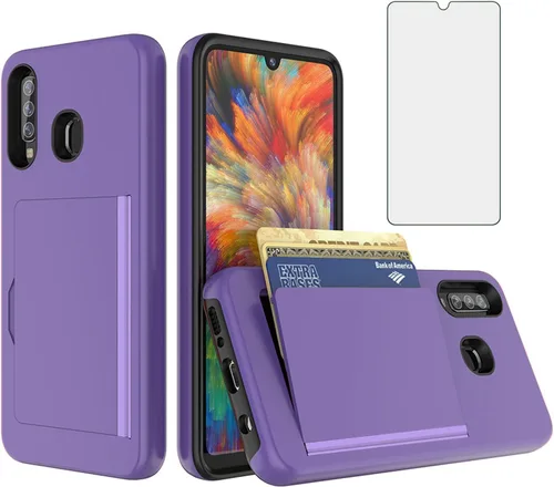 Vista 9 de Asuwish Funda para Samsung Galaxy A20 A30 A50 con protector de pantalla de vidrio templado y ranura para tarjetero, soporte para celular, Gaxaly