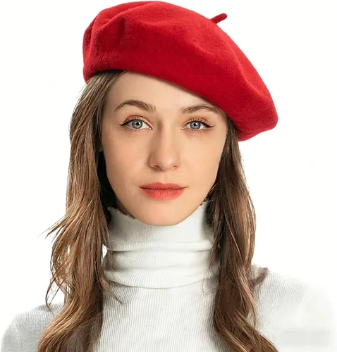 Vista 43 de ZLYC Boina Francesa de Lana Sombrero Color Sólido Gorra Boina para Mujeres y Niñas Amarillo básico