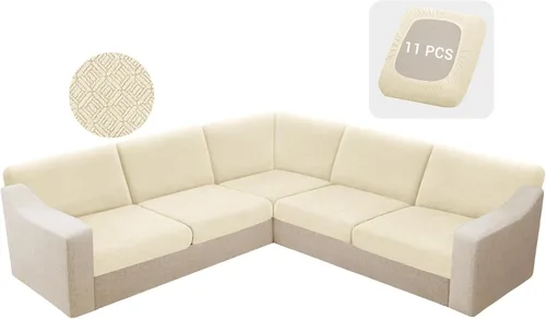 Vista 60 de HDCAXKJ - Fundas impermeables para cojín de sofá modular, fundas elásticas para cojín de sofá de esquina, fundas protectoras de muebles de jacquard