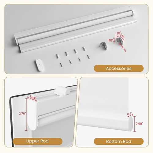 Vista 8 de Grandekor Persiana Enrollable Motorizada con Control Remoto, Persianas Motorizadas 100% Blackout Persianas Eléctricas, Persianas de Ventana Sin