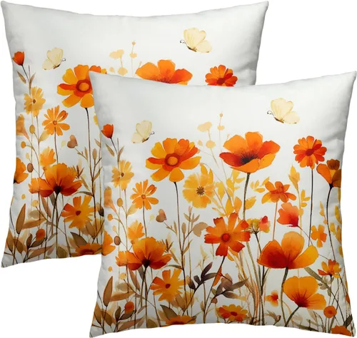 Vista 13 de Juego de 2 fundas de almohada de bosque de abedul, fundas de almohada decorativas de montaña de madera verde oscuro brumoso de 16 x 16 pulgadas