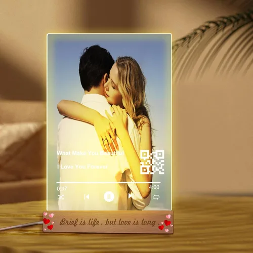 Vista 10 de Placa acrílica personalizada para Spotify, personaliza nuestra placa acrílica con tu canción y foto favoritas, regalos personalizados para el día
