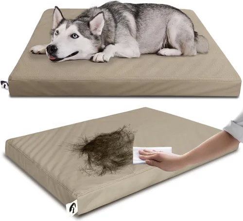 Vista 11 de Cama impermeable de cuero de vinilo para perros pequeños, almohadilla lavable para perros, fácil de limpiar, resistente al pelo de mascotas