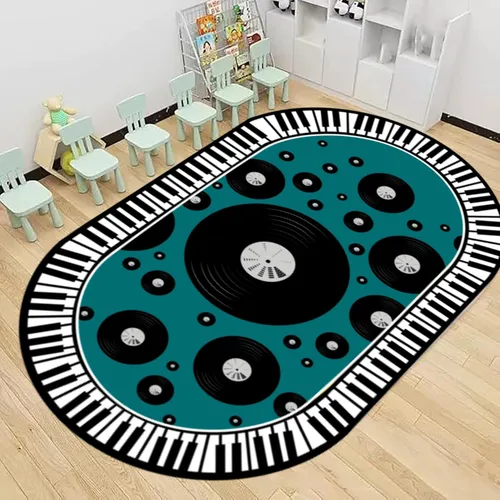 Vista 9 de ABC & 123 - Alfombra de aprendizaje para niños de 5 x 7 pies, alfombra de reconocimiento de color y números, alfombrilla educativa antideslizante