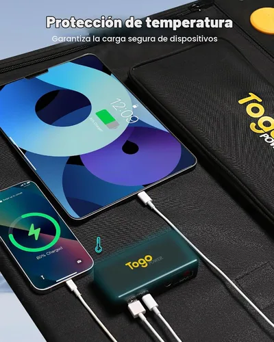 Vista 5 de Controlador solar portátil del cargador, carga rápida USB-C de 60W