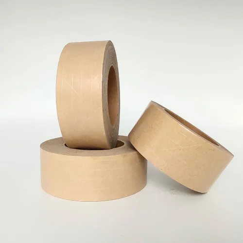 Vista 2 de Cinta de embalaje de papel kraft de 2 pulgadas x 50 yardas, cinta de embalaje marrón resistente, recambios de cinta de sellado de caja de escritura