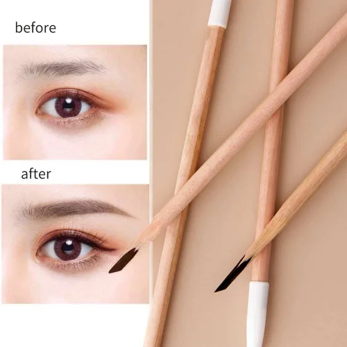 Vista 2 de Juego de lápices de cejas de madera impermeable con sacapuntas, delineador de cejas a prueba de manchas para mujeres