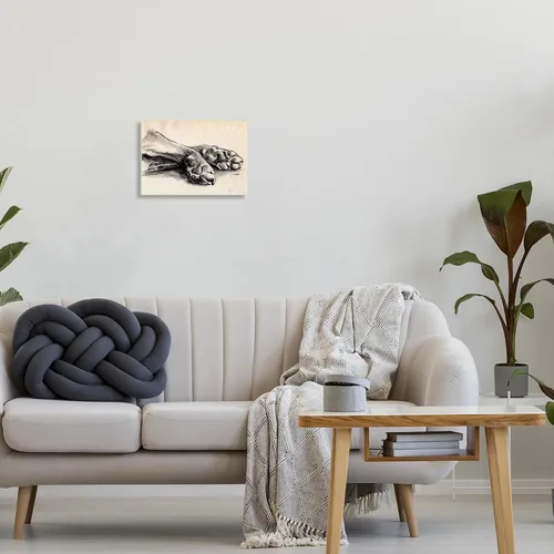 Vista 3 de Stupell Industries 'Diseño de carbón de pata de perro' Arte de placa de pared