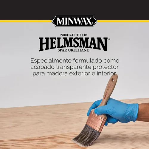 Vista 2 de Minwax - Capa de uretano Helmsman para exteriores y interiores a base de agua, cuarto de galón, brillante