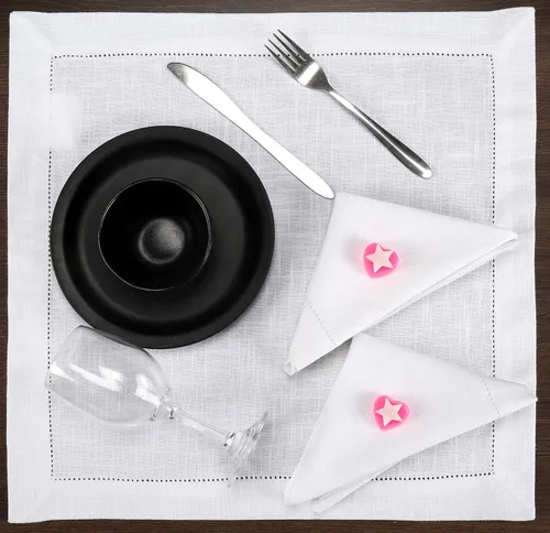 Vista 9 de Lightnpro - Juego de 6 servilletas de algodón con dobladillo blanco de 18 x 18 pulgadas, suaves y lavables, elegantes servilletas de mesa