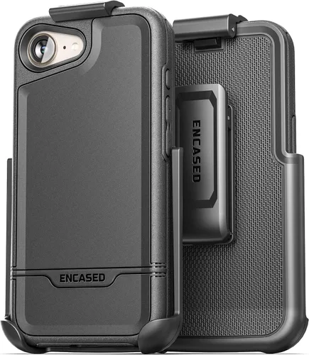 Vista 22 de ENCASED Funda para cinturón con clip para iPhone 11 (2019 Rebel Armor) Funda protectora resistente de cuerpo completo con soporte (Negro)