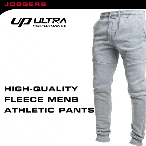 Vista 4 de Ultra Performance 3 Pack Fleece Active Tech Joggers for Men, Mens Sweatpants with Zipper Pockets