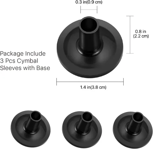 Vista 3 de Flexzion Kit de accesorios de platillos de 18 piezas, incluye fieltros de platillo y fundas con base, tuercas de ala, arandelas y fieltro de copa