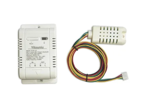 Vista 2 de Módulo de sensor de controlador de temperatura inteligente WiFi, control remoto inalámbrico de 16 A, con control de consumo de energía, compatible