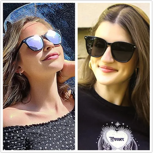 Vista 42 de FIMILU Paquete de 2 lentes de sol polarizados para mujer, lentes de protección UV400, montura grande, lentes de moda, elegantes