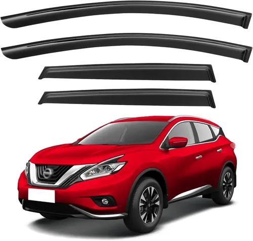 Vista 219 de YQAUTEC - Viseras para ventana, protectores contra la lluvia, compatibles con Subaru WRX 2015-2021, deflectores de viento para ventanas, viseras