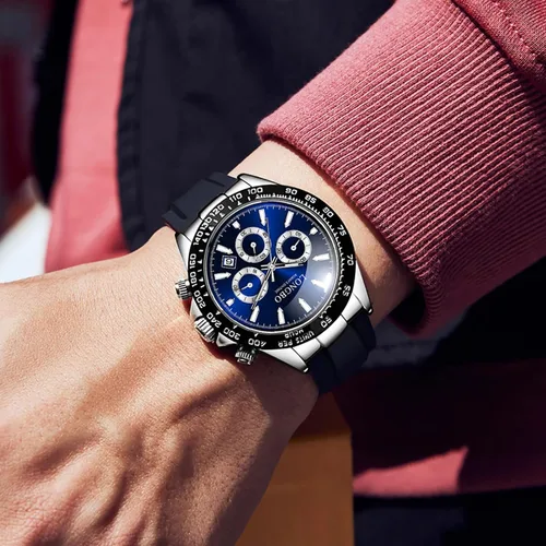 Vista 6 de devaco Relojes luminosos del cronógrafo del calendario de los hombres, relojes de moda de los hombres