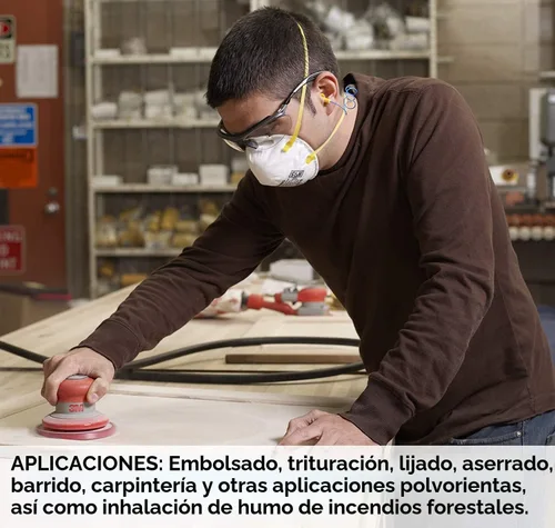 Vista 9 de 3M 8210 Respirador de partículas, N95, paquete de 20 respiradores desechables, APROBADO POR NIOSH, diseño de copa de dos correas, ligero con espuma