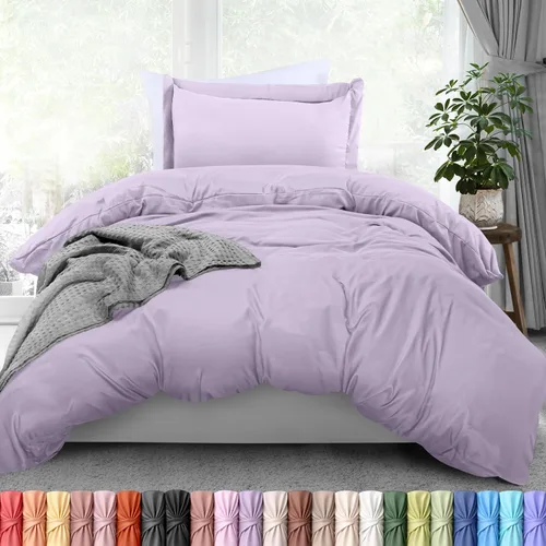 Vista 59 de Utopia Bedding Juego de funda de edredón tamaño individual - 2 piezas con cierre de cremallera - 1 funda de edredón 68X90 pulgadas y 1 funda de Beige