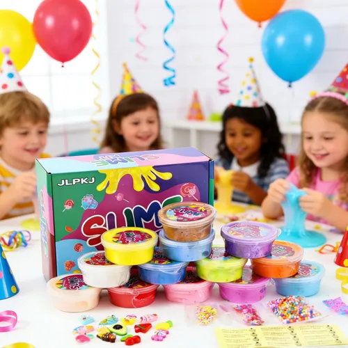 Vista 2 de Paquete de 13 unidades de slime de mantequilla para niñas, juguete para aliviar el estrés para niños, recuerdos de fiesta, elástico y antiadherente