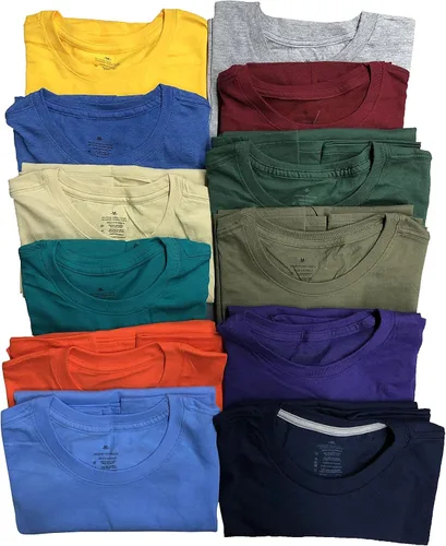 Vista 5 de SOCKS'NBULK Mens Cotton Crew Neck Short Sleeve T-Shirts Mix Colors Bulk