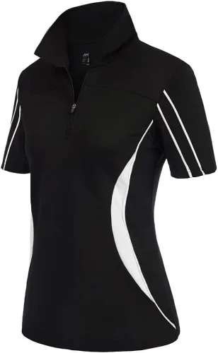 Vista 2 de JACK SMITH Women Golf Polo Shirts Zipper Moisture Wicking Tennis Shirts Short Sleeve Slim Fit Sport Active Tops S-XXL