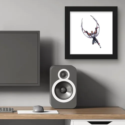 Vista 6 de Trends International Gallery Pops Marvel Comics Avengers - Póster de pared de Halcón, 12 x 12 pulgadas, versión enmarcada en negro