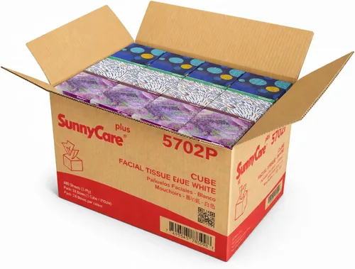 Vista 9 de SunnyCare #5702P Premium White 2-Ply CUBE Box Facial Tissue 90sheets/box; 36boxes/cs