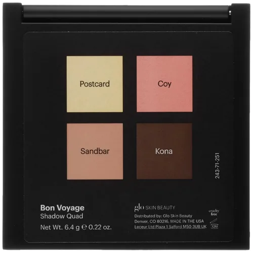 Vista 4 de Glo Skin Beauty Sombra de ojos Quad Cuatro tonos combinados por expertos para una declaración de ojos personalizada, (Bon Voyage)